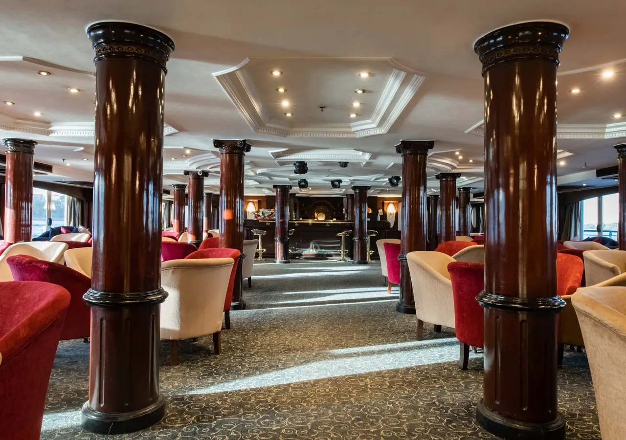 Lounge aboard the MS Monica Nile Cruise Nile cruise